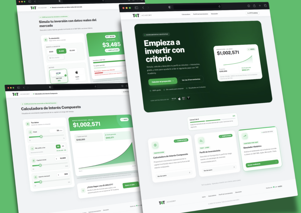 Captura de pantalla de Herramientas de captación para T4T Academy